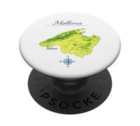 Carte de Majorque - Palma Baléares PopSockets PopGrip Adhésif