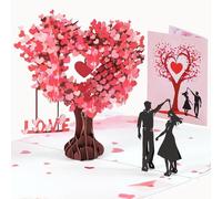 Carte de Mariage Carte Amour Félicitations Mariage Anniversaire Carte Pop Up 3D Romantique, Arbre d'amour Carte de Voeux, pour Saint Valentin, Carte de Vœux Romantique