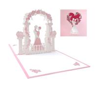 Carte de mariage, carte pop-up de mariage, cérémonie de mariage, carte de félicitations 3D avec enveloppe et carte de vœux, pour la Saint-Valentin, cadeaux de mariage pour couple de mariés