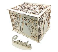 Carte de Mariage en Bois Plywood CARDE CARDE CARDE À MOTRAL CARDE DIY Boîte de Mariage Enveloppe Cadeaux Carte Boîte de Mariage Supplies de Mariage