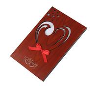 Carte de mariage « I Love You » en bois de bambou véritable avec cœurs creux et motif rose, faite à la main avec enveloppe pour anniversaire, Noël, Saint-Valentin
