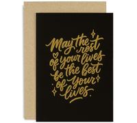 Carte de mariage inspirante pour couple, « May the Wrest of Your Lives Be the Best », cadeau, design graphique, pour ami, collègue, famille, intérieur vierge avec enveloppe