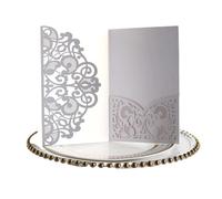 Carte de mariage pop-up faite à la main, Cartes d'invitation de mariage découpées au laser, multicolores, 125 x 180 mm, lot 10(White)