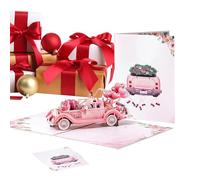 Carte de mariage romantique,Décorations romantiques de voiture 3D - Carte d'anniversaire pour couples - Pour cérémonies de fiançailles Occasions spéciales Nouvel An Soirée Bénédictions Adultes Famille