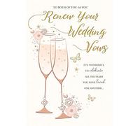 Carte de mariage traditionnelle de renouvellement des vœux - 9 x 6 pouces - Piccadilly Greetings