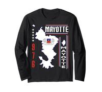 Carte de Mayotte 976 - idee cadeau souvenir design drapeau Manche Longue