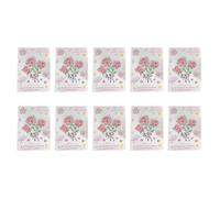 Carte de message pliable avec trois fleurs