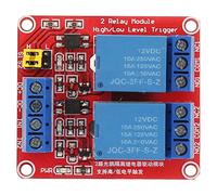 Carte de Module de Relais, Module de Relais à 2 Canaux avec Isolement Optocoupleur Carte D'extension de Déclenchement de Niveau Haut/Bas Optocoupleur(12V)