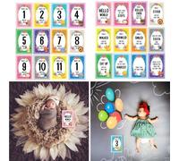 Carte De Mois Bébé Mensuel Nouveau-Né, Carte De Partage De Photos, Ensemble Cadeau Amusant, Carte Photo De Dessin Animé, Autocollant, 12 Pièces