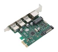 Carte de Montage Adaptateur D'extension Réseau PCI-E Ultra Haute Vitesse USB 3.0 Giga RJ45, avec Connecteur d'alimentation Sata 4 Broches Intégré