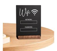 Carte de mot de passe WiFi - Base WiFi Signe Boches à craie | Signe de connexion WiFii de style simpllee/plaquee brossée | Panneau de suspension en bois pour la maison et le bureau