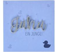 Carte de naissance - Juhu un garçon ! - 15 x 15 cm