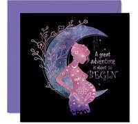 Carte de naissance unisexe - Grande aventure - Cartes de grossesse pour bébé sur le chemin, cartes de félicitations pour une future mère, père, parents 145 mm x 145 mm