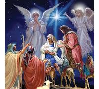 Carte de Noel 3D lenticulaire/holographique A Child is Born Three Wise Men