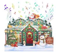 Carte de Noël 3D - Voeux musical avec lumières LED, motif de vacances animé, cadeau souvenir sentimental | Expression mélodie festive pour la famille, les amis, les parents, le conjoint
