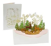 Carte de Noël avec extra page pour salutations - carte pop-up 3D - 3 pages