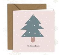 Carte de Noël avec inscription « Oh Tannenbaum, Joie hivernale » | Carte pliante (15 x 15 cm) - Avec enveloppe kraft - Intérieur vierge