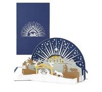 Carte de Noël "Crèche avec étoile" - Carte pop-up 3D de Noël, cartes de Noël avec enveloppe