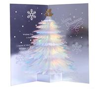 Carte de Noël fantaisiste en trois dimensions pour égayer toutes les occasions festives (bleu)