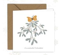 Carte de Noël - Joie et amour de Noël - Carte pliante (15 x 15 cm) - Avec enveloppe kraft - Intérieur vierge