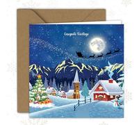 Carte de Noël - Joyeuses fêtes au pays des merveilles d'hiver - Carte pliante (15 x 15 cm) - Avec enveloppe kraft - Intérieur vierge