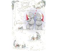 Carte de Noël Me To You Tatty Teddy To A Brilliant Brother And Sister In Law avec insert illustré 15,2 x 23,9 cm - Collection officielle