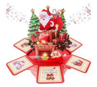 Carte de Noël pop-up avec musique et lumière - Carte cadeau 3D avec enveloppe - Idéal comme cadeau de Noël pour femmes, hommes, enfants