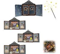 Carte de Noël pop-up Horace le Sage, création 3D en papier superposé avec enveloppe, Crapaud astrologique de cirque fantastique, souvenir de Noël, cadeau décoratif pliable à plat (3)