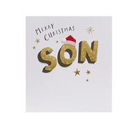 Carte de Noël pour fils avec enveloppe - Motif doux avec bonnet de Père Noël