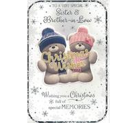 Carte de Noël « Special Sister and Brother-in-Law » avec motif oursons d'hiver