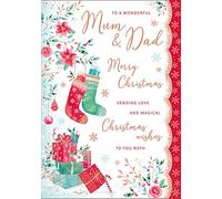 Carte de Noël traditionnelle Mum & Dad - 25,4 x 17,8 cm - Regal Publishing C85319