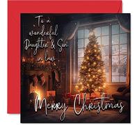 Carte de Noël traditionnelle pour belle-fille et beau-fils - Merry Christmas to Daughter & Son in Law - Carte de Noël de la part de maman papa, 145 mm x 145 mm
