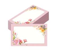 Carte de note à Floral élégant, 100 pièces, petit mémo non ligné pour Invitation faite à la main, Message de bénédiction manuscrit, écriture à l ' aquarelle