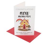 Carte de Nouvelle Maison, Carte de Pendaison Crémaillère Congratulations New Memories Carte de Voux Nouvel Appartement avec Enveloppe Cadeaux pour Déménagement Dans une Nouvelle Maison