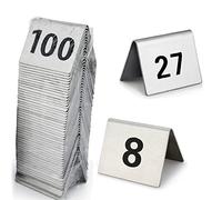 Carte De Numéro Table Signes Plaque Numéro De Mariage Table Restaurant En Acier Inoxydable - Empilables, Carte De Numéro De Table Double Face Pour Restaurants Cantines Cafés