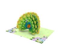 Carte de paon 3D - Superbe pop-up avec plumes vives - Anniversaires, mariages, Diwali