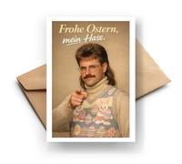 Carte de Pâques amusante pour partenaire - Joyeuses Pâques mon lapin - Lot de cartes de vœux avec enveloppe pour mari, petit ami, femme, vœux de Pâques drôle, déclaration d'amour, carte pliante