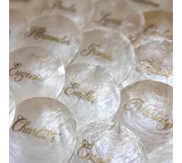 Carte de placement de coquillages | Inscrit individuellement | avec feuille de vinyle - Mariage, anniversaire et célébration (1 pièce)