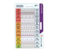 Carte de poche ECG, carte d'apprentissage ECG, carte d'interprétation rythmique, durable et résistante à l'eau, utilisation polyvalente, 8,5 cm, pour les professionnels de la santé