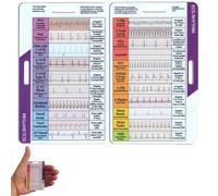 Carte de poche ECG/ECG, design double face pour interprétation du rythme ECG, cartes de guide du rythme, cartes de triche ECG, cartes de poche ECG pour infirmières, techniciens ECG, étudiants (1