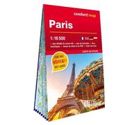 Carte de poche laminée - Paris - Plan de ville - Informations touristiques - Métro - Versailles