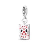 Carte de poker jack of hearts j pendentif breloque, breloque pour bracelet, compatible avec le collier bracelet pandora