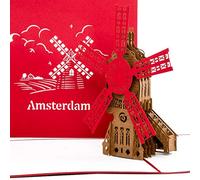 'Carte de POP UP 3D Amsterdam Moulin à vent - 3D Carte à rabat Amsterdam, Voyage Bon d'achat Holland, Amsterdam Card, Amsterdam Carte de souvenirs