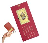 Carte de prospérité pour le Nouvel An chinois - Pièce de collection en cuivre comme souvenir, année du cheval - Carte de protection - Bonheur, et succès - Pour le sac, les voyages, les vacances et la
