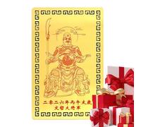 Carte de Protection Tai Sui 2026 | Decoration Interieure Orientale en Cuivre Dore Chinois - Carte de Protection Chinoise de l'Année du Cheval,Pour Époux Épouse Fils Fille Parents Grands-parents