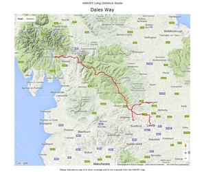Carte de randonnée - Dales Way XT40 | Harvey Maps - National Trail maps