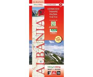Carte de randonnée de l'Albanie n° 1 - Vermoshi, Tamare, Razma, Thethi | Huber