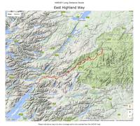Carte de randonnée - East Highland Way XT40 | Harvey Maps - National Trail maps