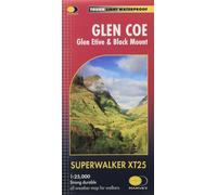 Carte de randonnée - Glen Coe, Glen Etive & Black Mount XT25 | Harvey Maps - Superwalker maps