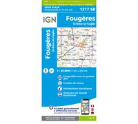 Carte de randonnée IGN Série Bleue n° 1317 - Fougères, St-Brice-en-Coglès